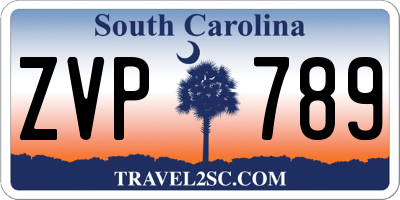SC license plate ZVP789