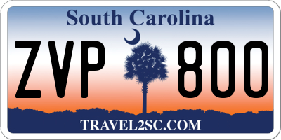 SC license plate ZVP800