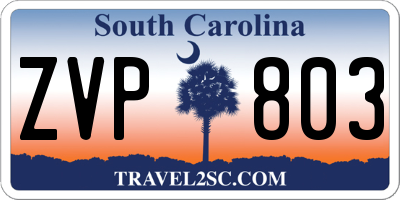 SC license plate ZVP803