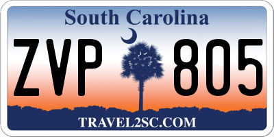 SC license plate ZVP805