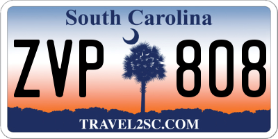 SC license plate ZVP808