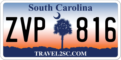 SC license plate ZVP816