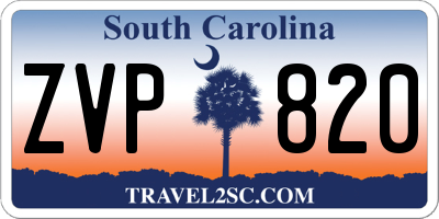 SC license plate ZVP820