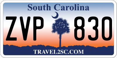 SC license plate ZVP830