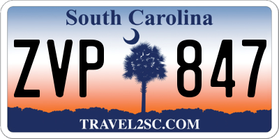 SC license plate ZVP847