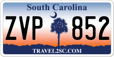 SC license plate ZVP852