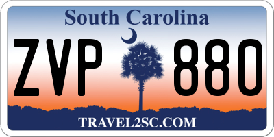 SC license plate ZVP880
