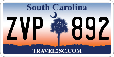 SC license plate ZVP892