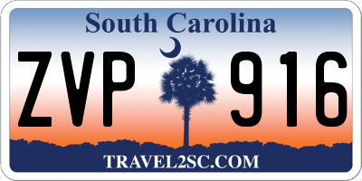 SC license plate ZVP916