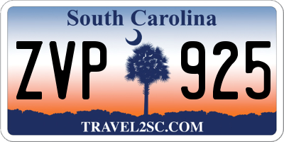 SC license plate ZVP925