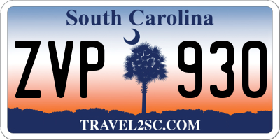 SC license plate ZVP930