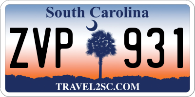 SC license plate ZVP931
