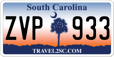 SC license plate ZVP933