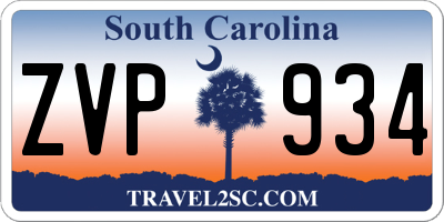 SC license plate ZVP934