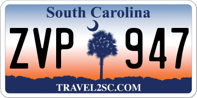 SC license plate ZVP947