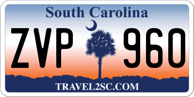 SC license plate ZVP960