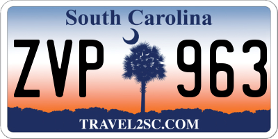 SC license plate ZVP963