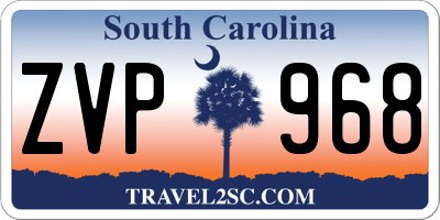 SC license plate ZVP968