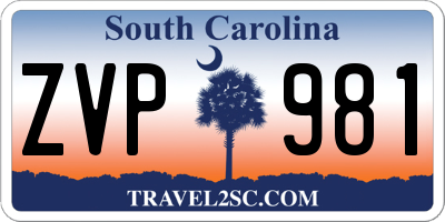 SC license plate ZVP981