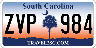 SC license plate ZVP984