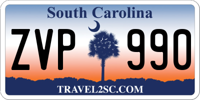 SC license plate ZVP990