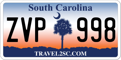 SC license plate ZVP998
