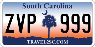 SC license plate ZVP999