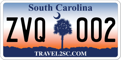 SC license plate ZVQ002