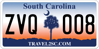 SC license plate ZVQ008
