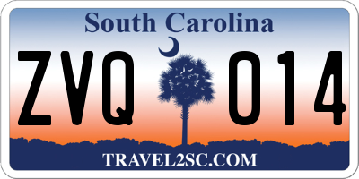 SC license plate ZVQ014
