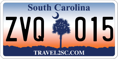 SC license plate ZVQ015