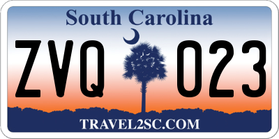 SC license plate ZVQ023