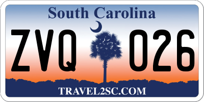 SC license plate ZVQ026