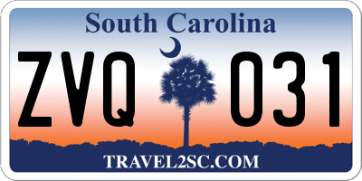 SC license plate ZVQ031