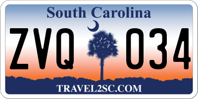 SC license plate ZVQ034