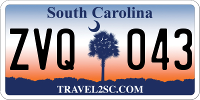 SC license plate ZVQ043