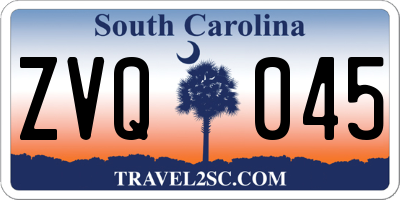 SC license plate ZVQ045