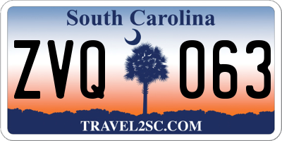 SC license plate ZVQ063