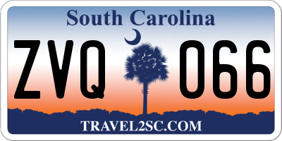 SC license plate ZVQ066