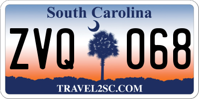 SC license plate ZVQ068