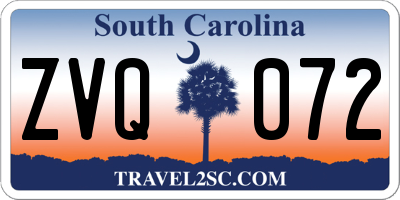 SC license plate ZVQ072