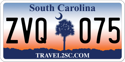 SC license plate ZVQ075