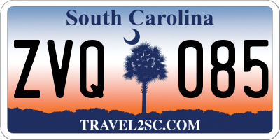 SC license plate ZVQ085