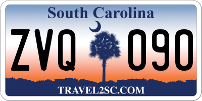 SC license plate ZVQ090