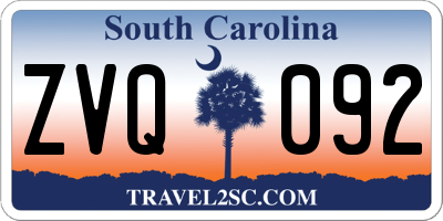 SC license plate ZVQ092