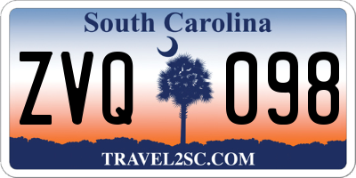 SC license plate ZVQ098