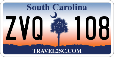 SC license plate ZVQ108