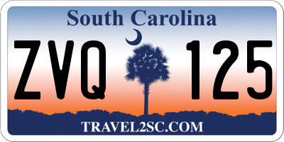 SC license plate ZVQ125