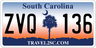 SC license plate ZVQ136