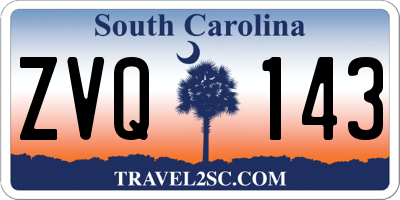 SC license plate ZVQ143